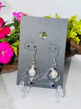 Sterling Silver Pearl & Amethyst Drop Earrings - Violet Pearl