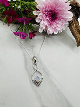 Sterling Silver Rainbow Moonstone Pendant- Subtle & Delicate