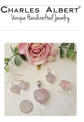 Sterling Silver Rose Quartz Heart Drop Earrings