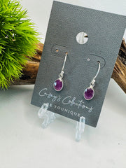 Sterling Silver Ruby Drop Earrings - Heartfire