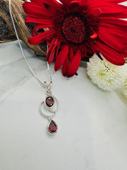 Sterling Silver Garnet Pendant - Earth’s Ember