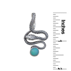 Sterling Silver Ethiopian Snake Pendant