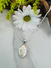 Sterling Silver Fresh Water Pearl Hand Carved Face Pendant - Small