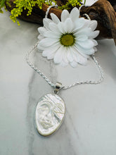 Sterling Silver Fresh Water Pearl Hand Carved Face Pendant - Medium