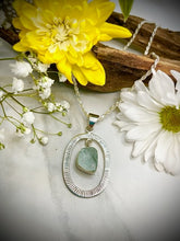 Sterling Silver Rough Cut Aquamarine Pendulum Pendant