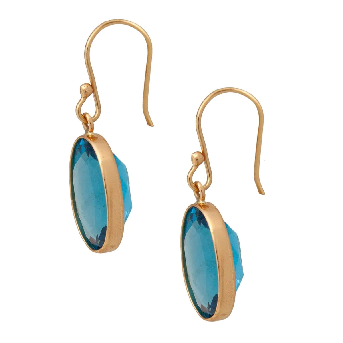 ALCHEMIA OVAL BLUE TOPAZ DROP EARRINGS