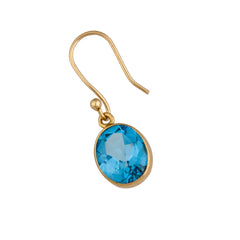 ALCHEMIA OVAL BLUE TOPAZ DROP EARRINGS