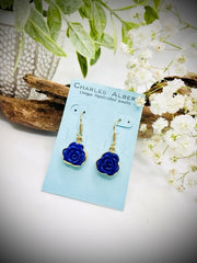 ALCHEMIA BLUE RESIN FLOWER DROP EARRINGS