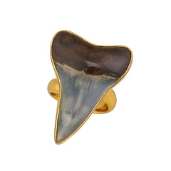 ALCHEMIA FOSSIL SHARK TOOTH ADJUSTABLE RING