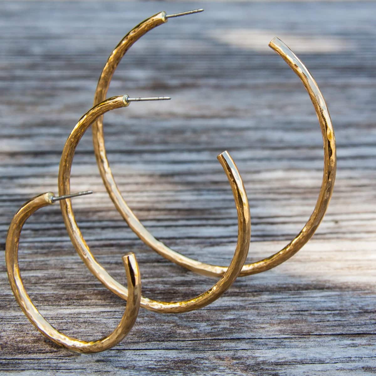 ALCHEMIA HAMMERED HOOP EARRINGS