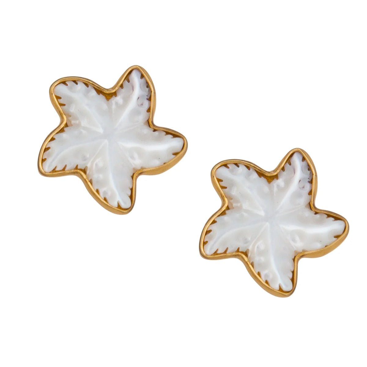 ALCHEMIA MOTHER OF PEARL STARFISH POST EARRINGS