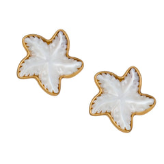 ALCHEMIA MOTHER OF PEARL STARFISH POST EARRINGS