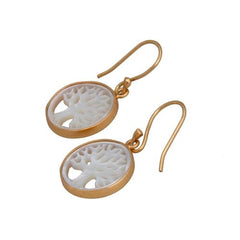 ALCHEMIA MOTHER OF PEARL TREE OF LIFE DROP EARRINGS