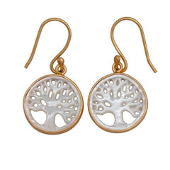 ALCHEMIA MOTHER OF PEARL TREE OF LIFE DROP EARRINGS