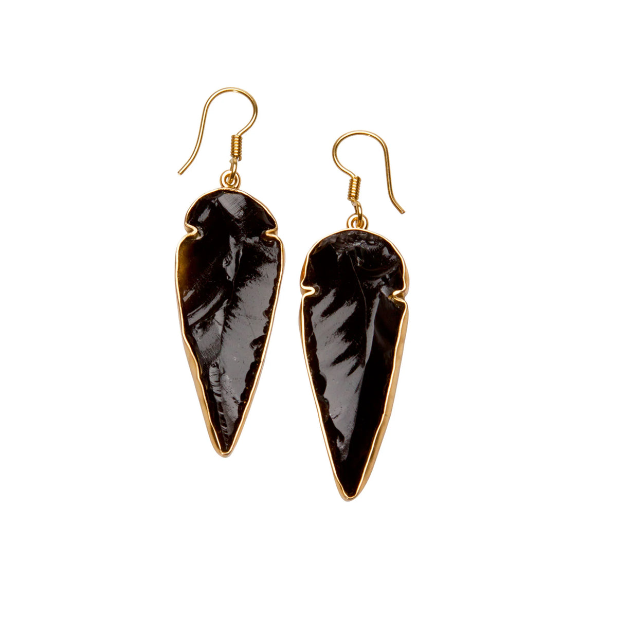 ALCHEMIA OBSIDIAN ARROWHEAD DROP EARRINGS