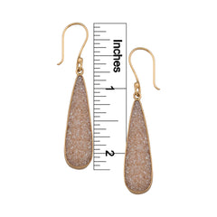 ALCHEMIA PEACH DRUZY TEARDROP EARRINGS