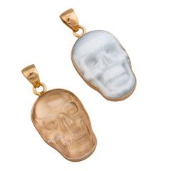 ALCHEMIA WHITE FIBER OPTIC SKULL PENDANT - MEDIUM