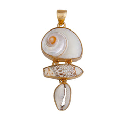Alchemia Cinnerus, Olive & Cowry Shell Pendant