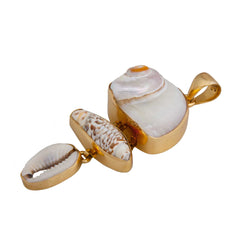 Alchemia Cinnerus, Olive & Cowry Shell Pendant