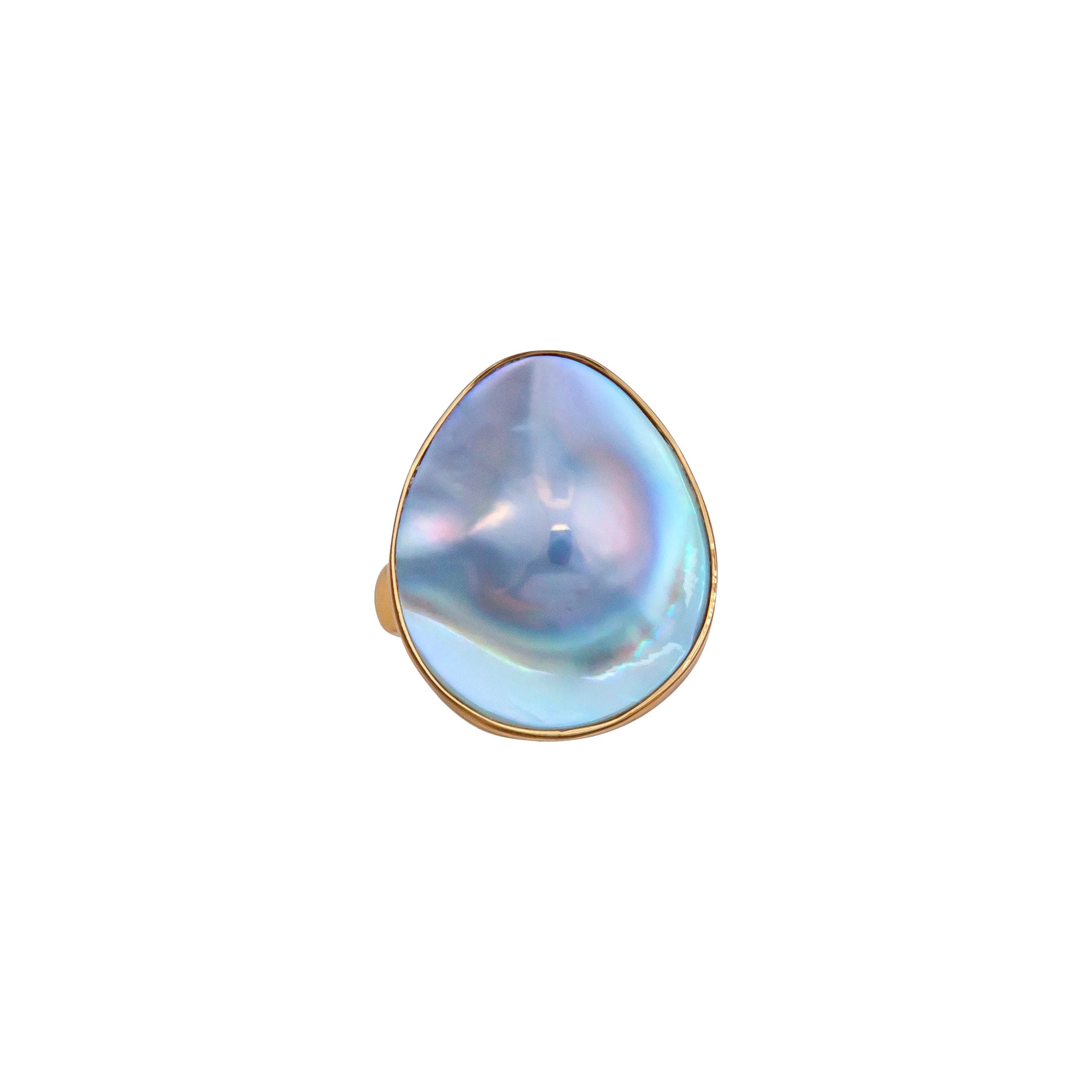 Alchemia Mabe Blister Pearl Teardrop Adjustable Ring