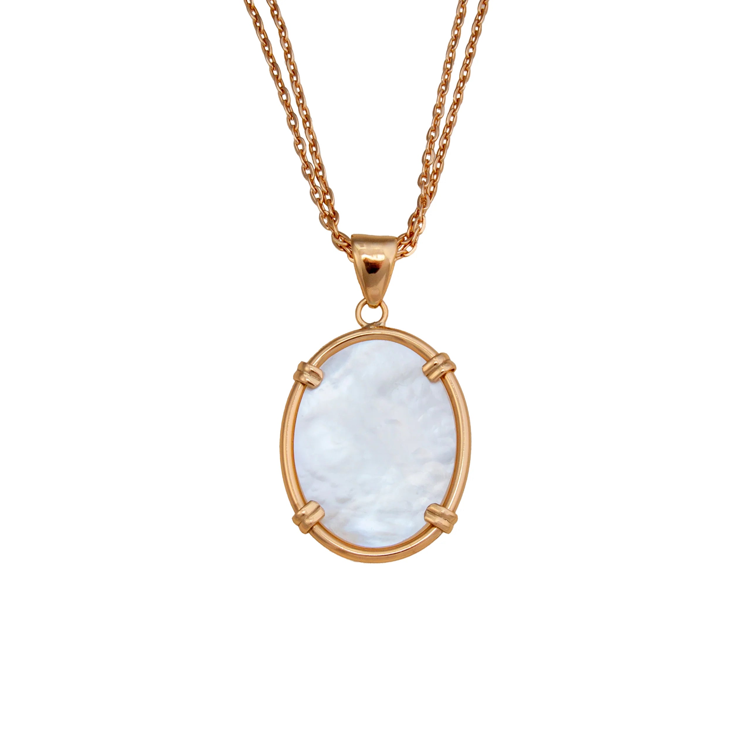 Alchemia Mother of Pearl Oval Prong Set Pendant