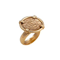Alchemia Replica Spanish Coin Prong Set Adjustable Ring