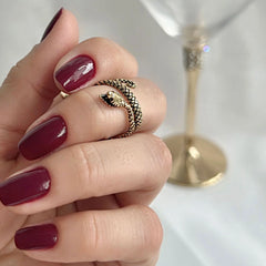 Alchemia Snake Oxidized Adjustable Cuff Ring