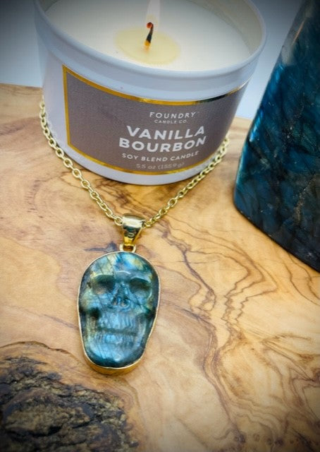 ALCHEMIA LABRADORITE SKULL PENDANT - SMALL