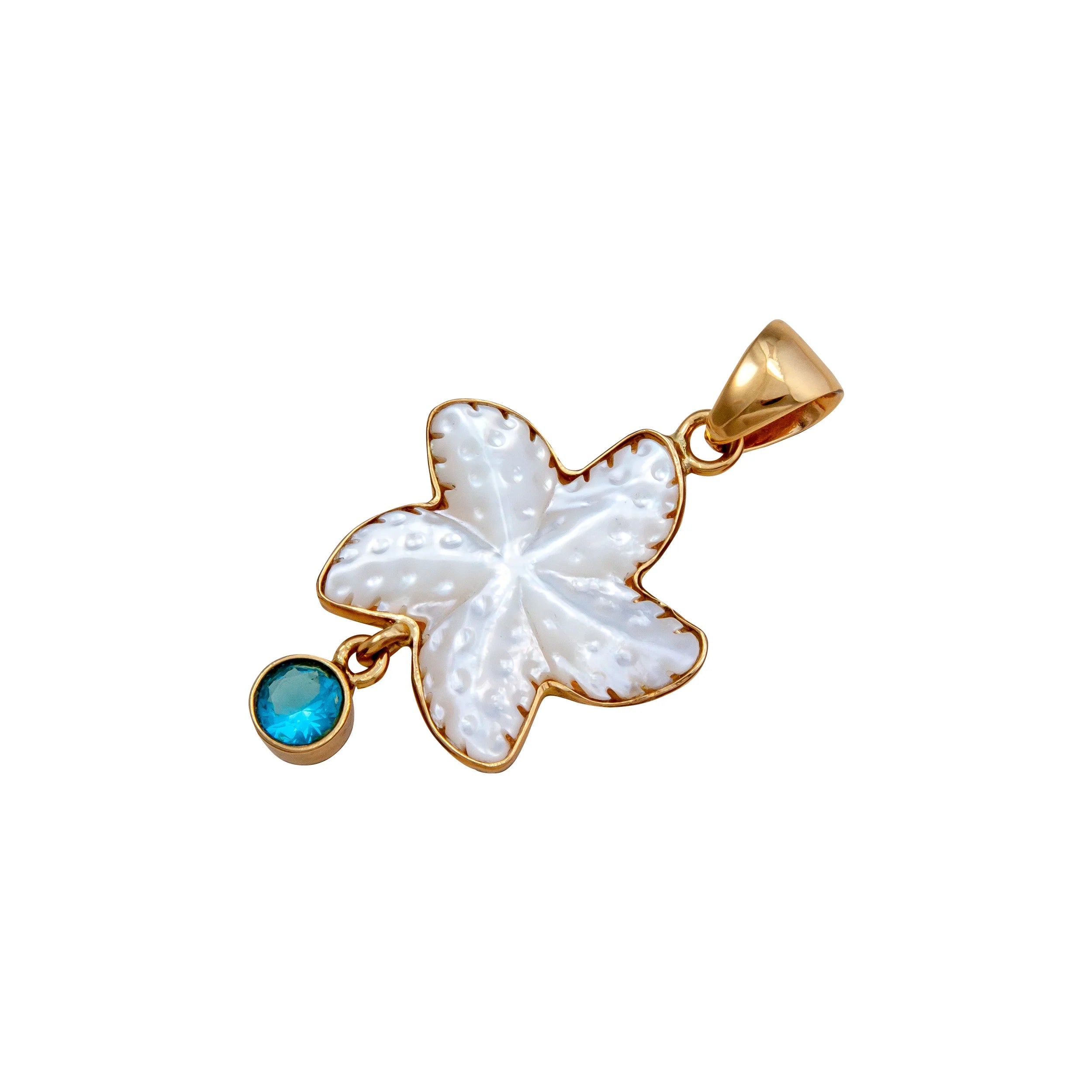 Alchemia Mother of Pearl Starfish & Blue Topaz Pendant