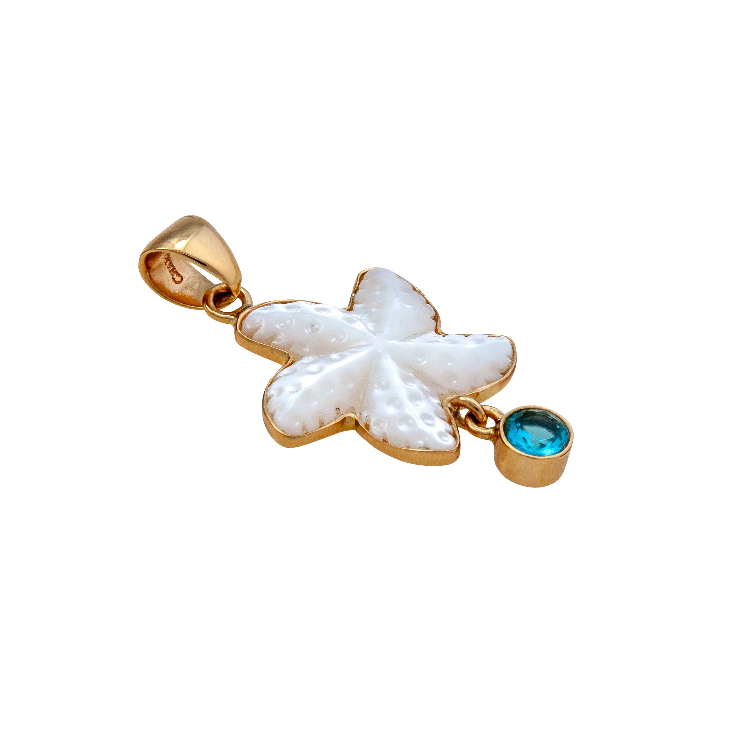 Alchemia Mother of Pearl Starfish & Blue Topaz Pendant