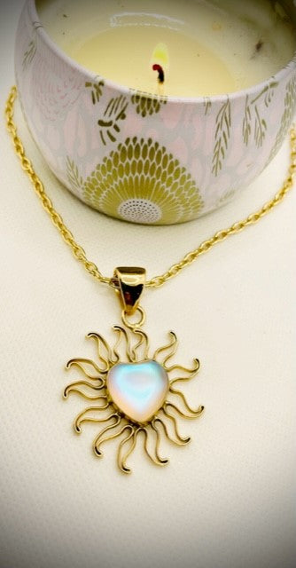 Alchemia Sun Heart Shape Luminite Pendant