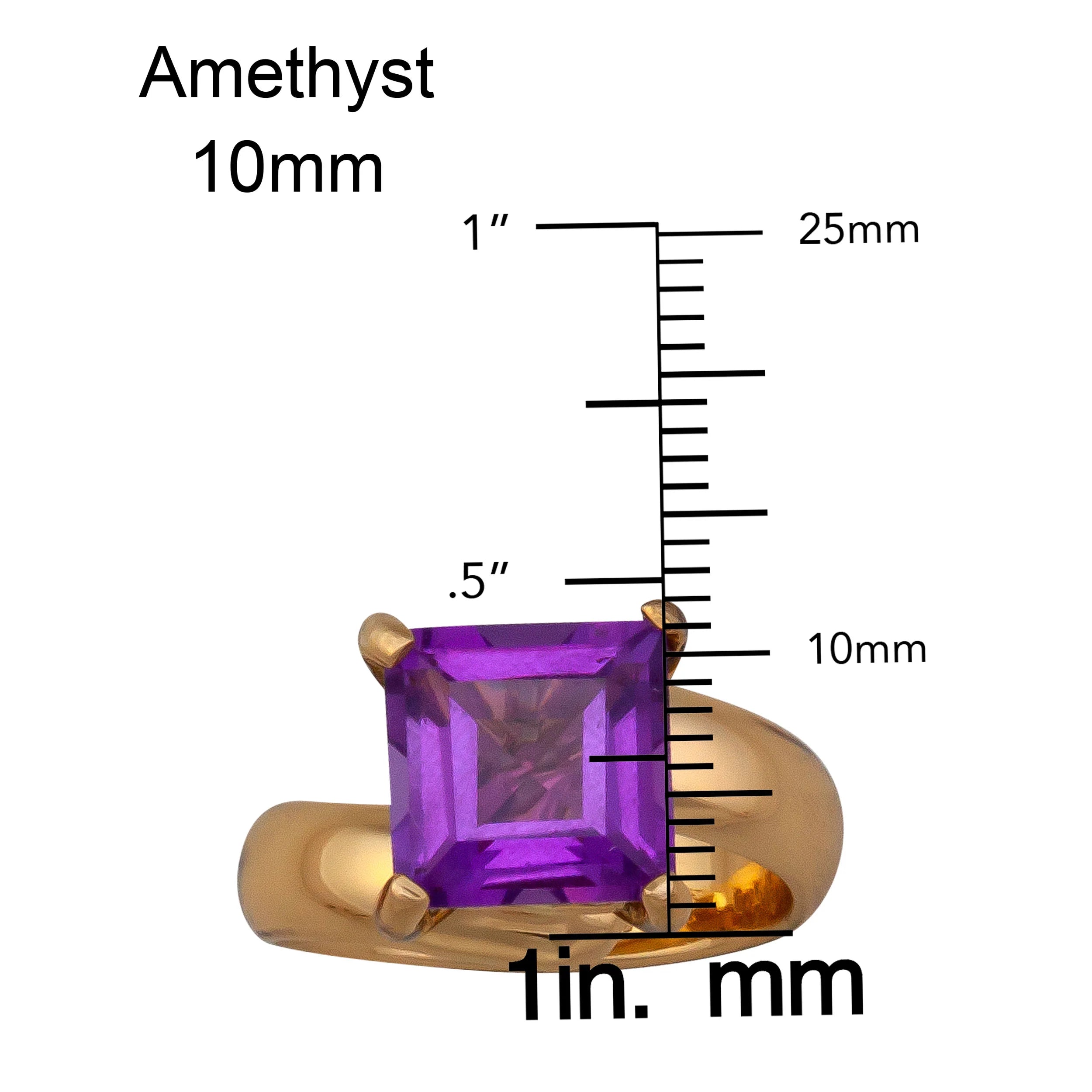 Alchemia Amethyst Square Prong Set Adjustable Ring