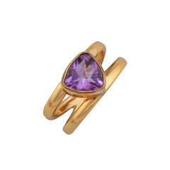 Alchemia Amethyst Trillion Adjustable Cuff Ring