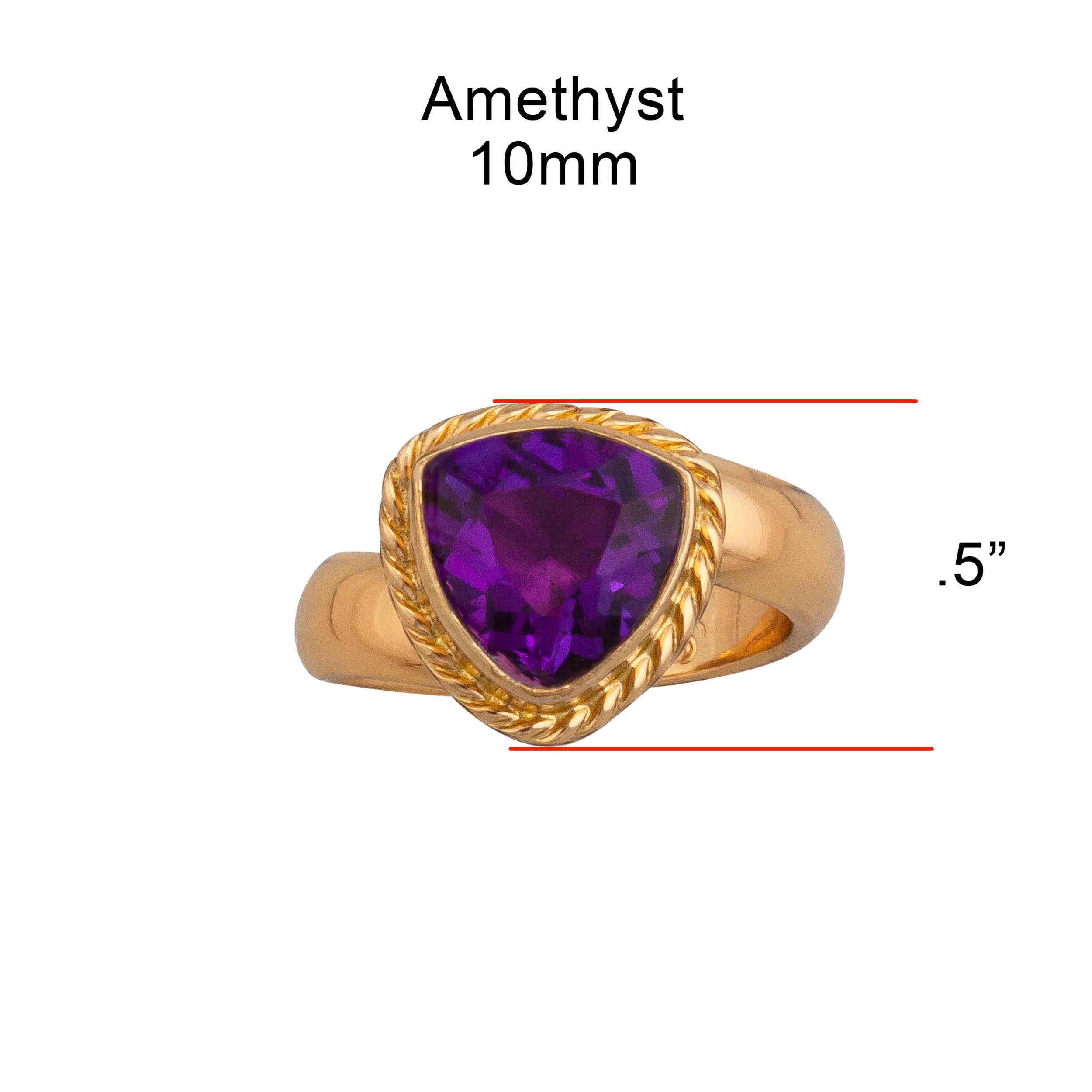Alchemia Amethyst Trillion Rope Adjustable Ring