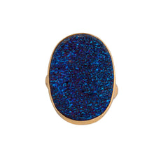 Alchemia Cobalt Blue Druse Adjustable Ring