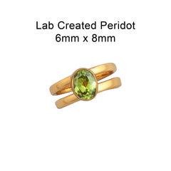 Alchemia Lab Created Peridot Adjustable Cuff Ring