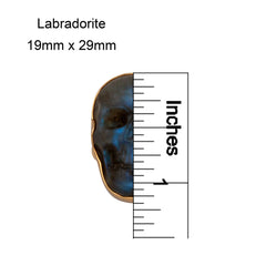 Alchemia Labradorite Skull Adjustable Ring - Small