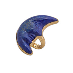 Alchemia Lapis Lazuli Crescent Moon Adjustable Ring