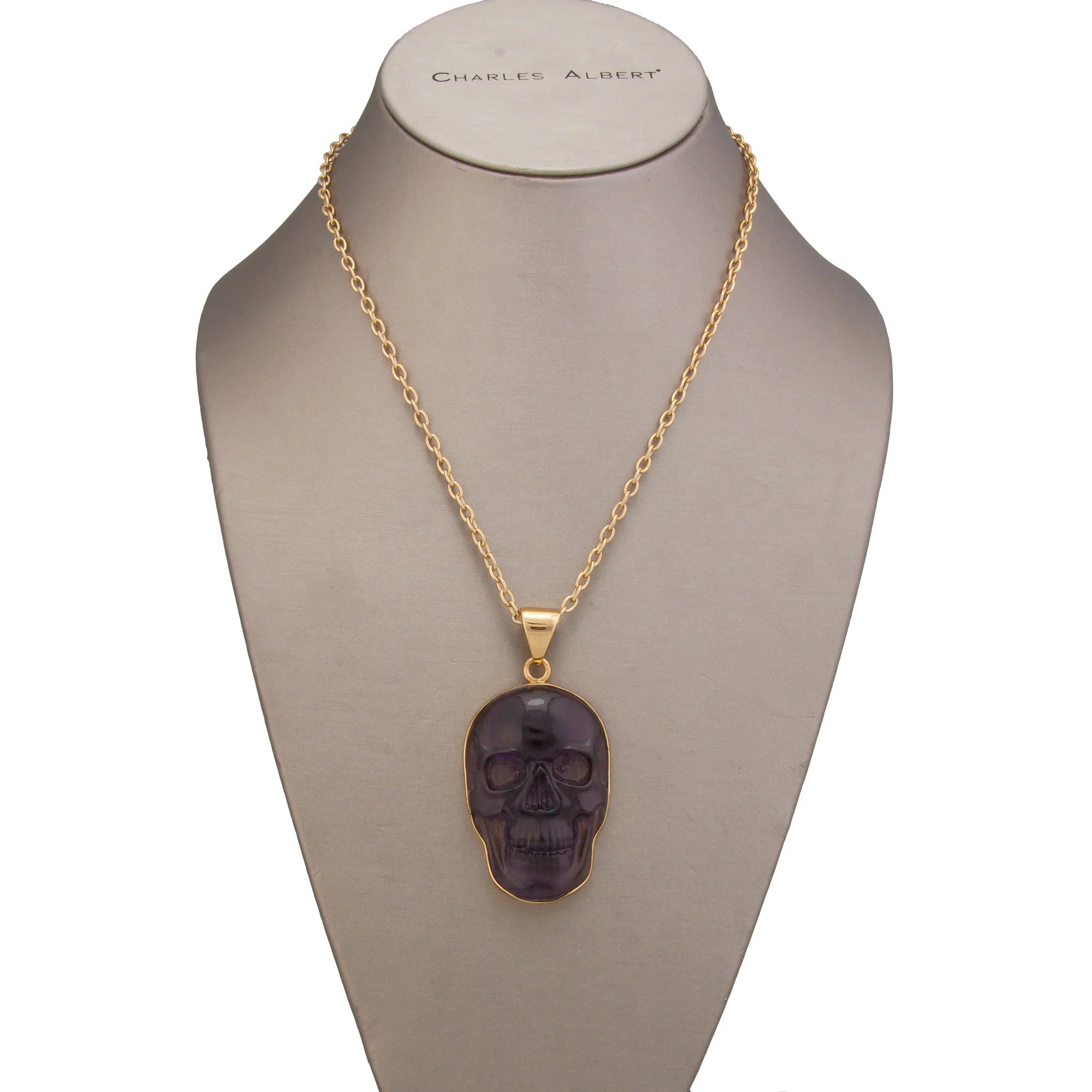Alchemia Large Amethyst Skull Pendant