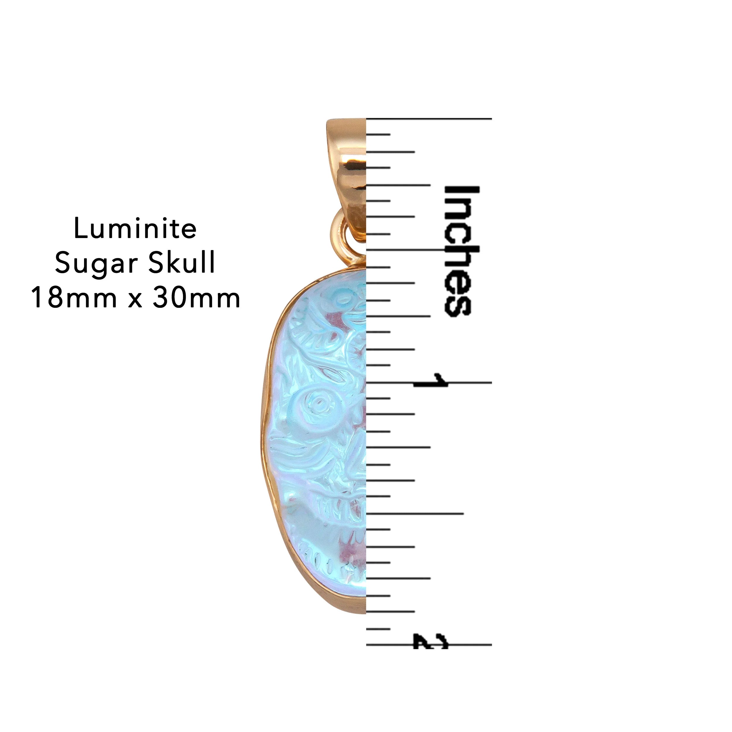 Alchemia Luminite Sugar Skull Pendant - Small