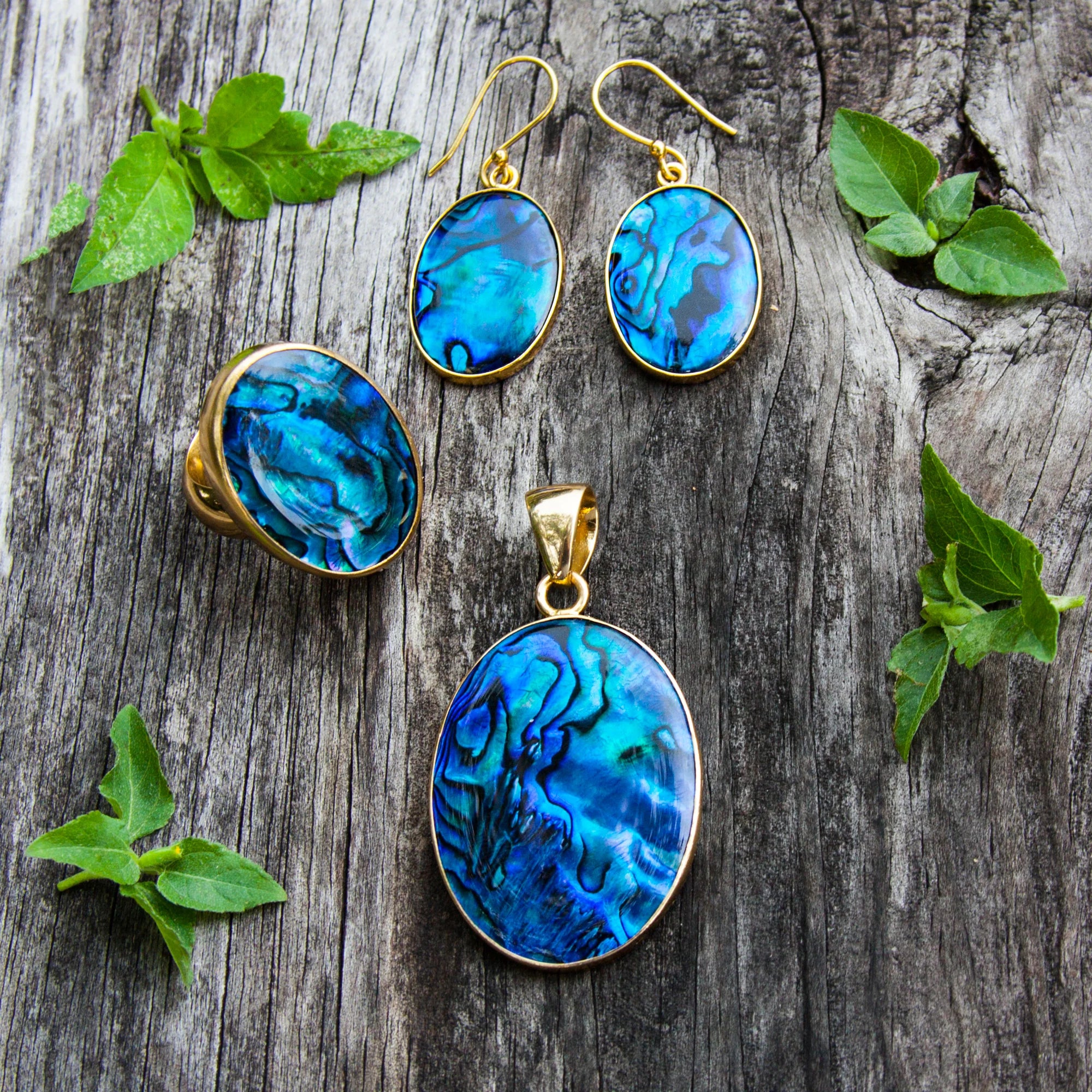 Alchemia Blue Abalone Adjustable Ring