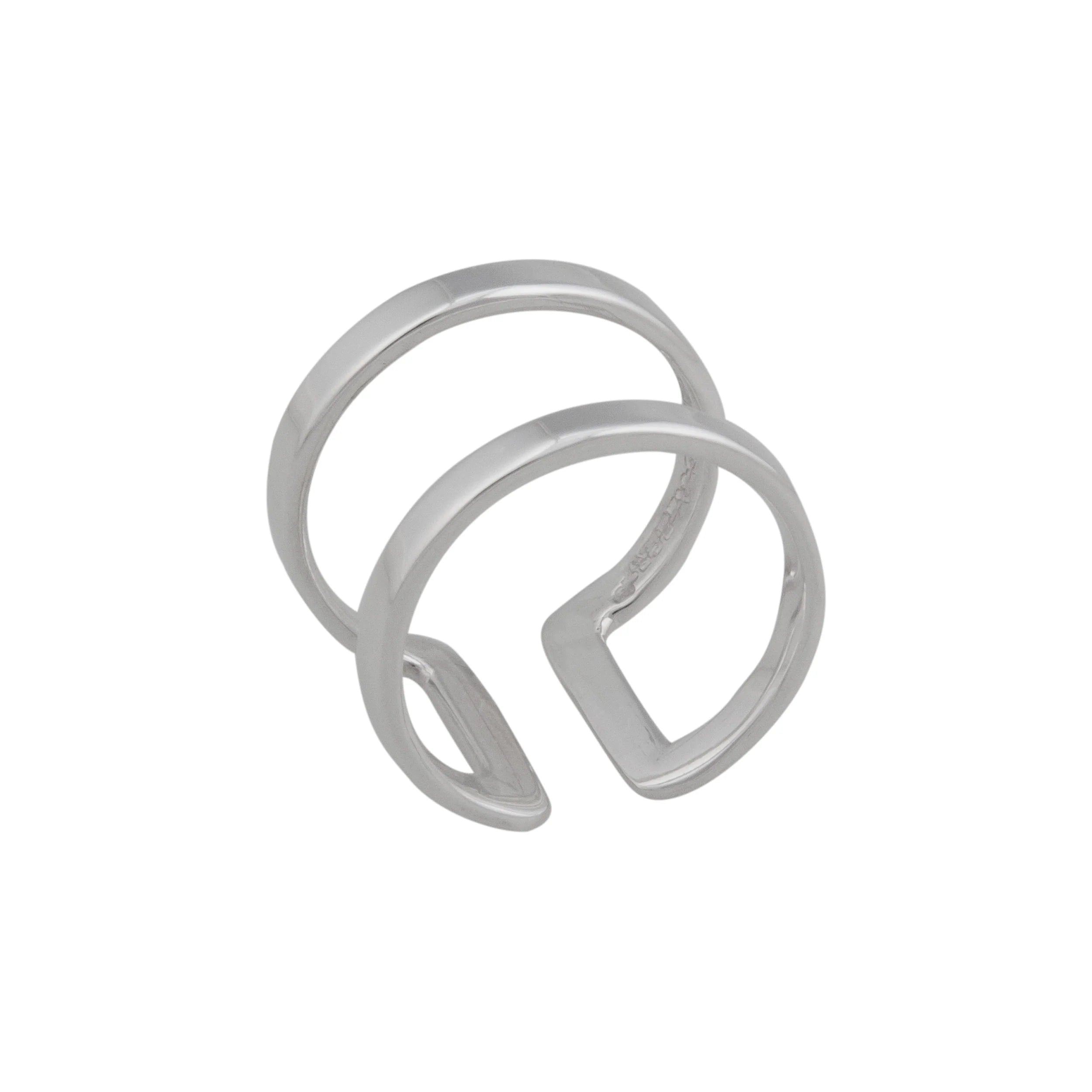 Sterling Silver Endless Mid-Finger Adjustable Cuff Ring