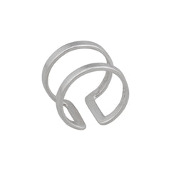 Sterling Silver Endless Mid-Finger Adjustable Cuff Ring
