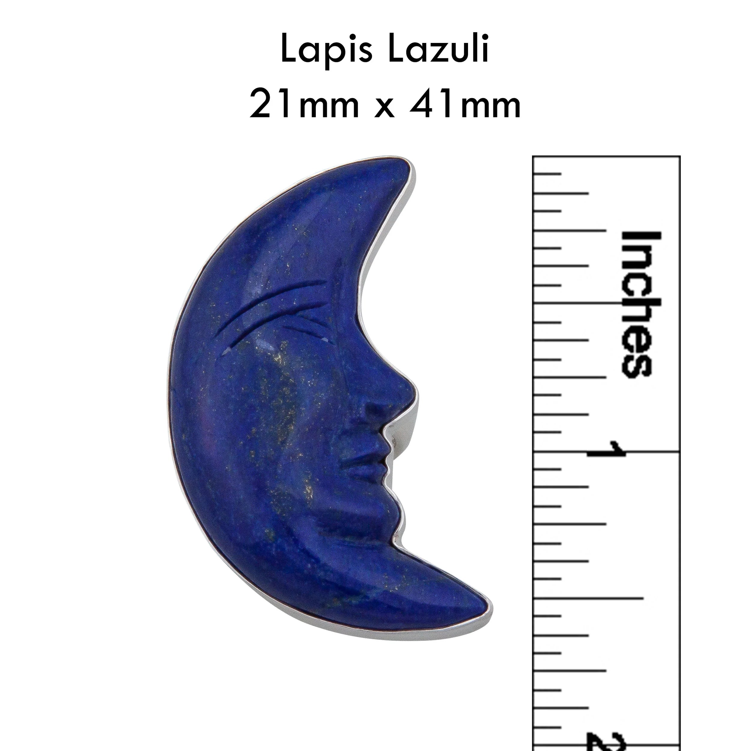Sterling Silver Lapis Lazuli Crescent Moon Adjustable Ring