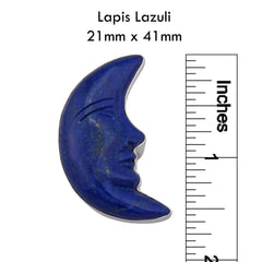 Sterling Silver Lapis Lazuli Crescent Moon Adjustable Ring