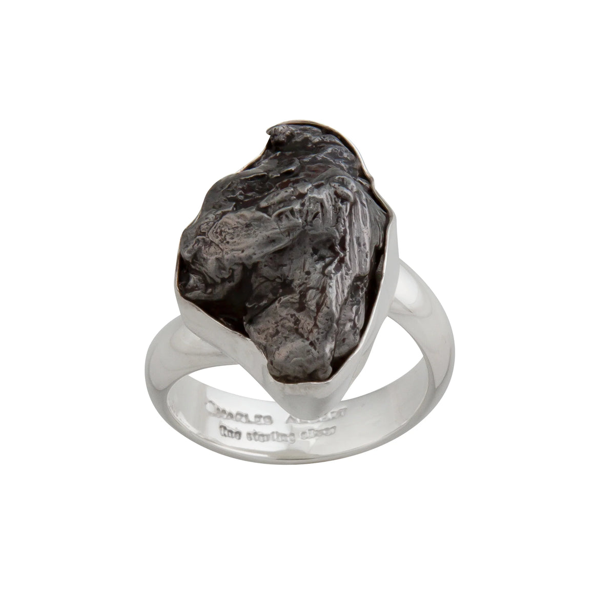 Sterling Silver Meteorite Adjustable Ring