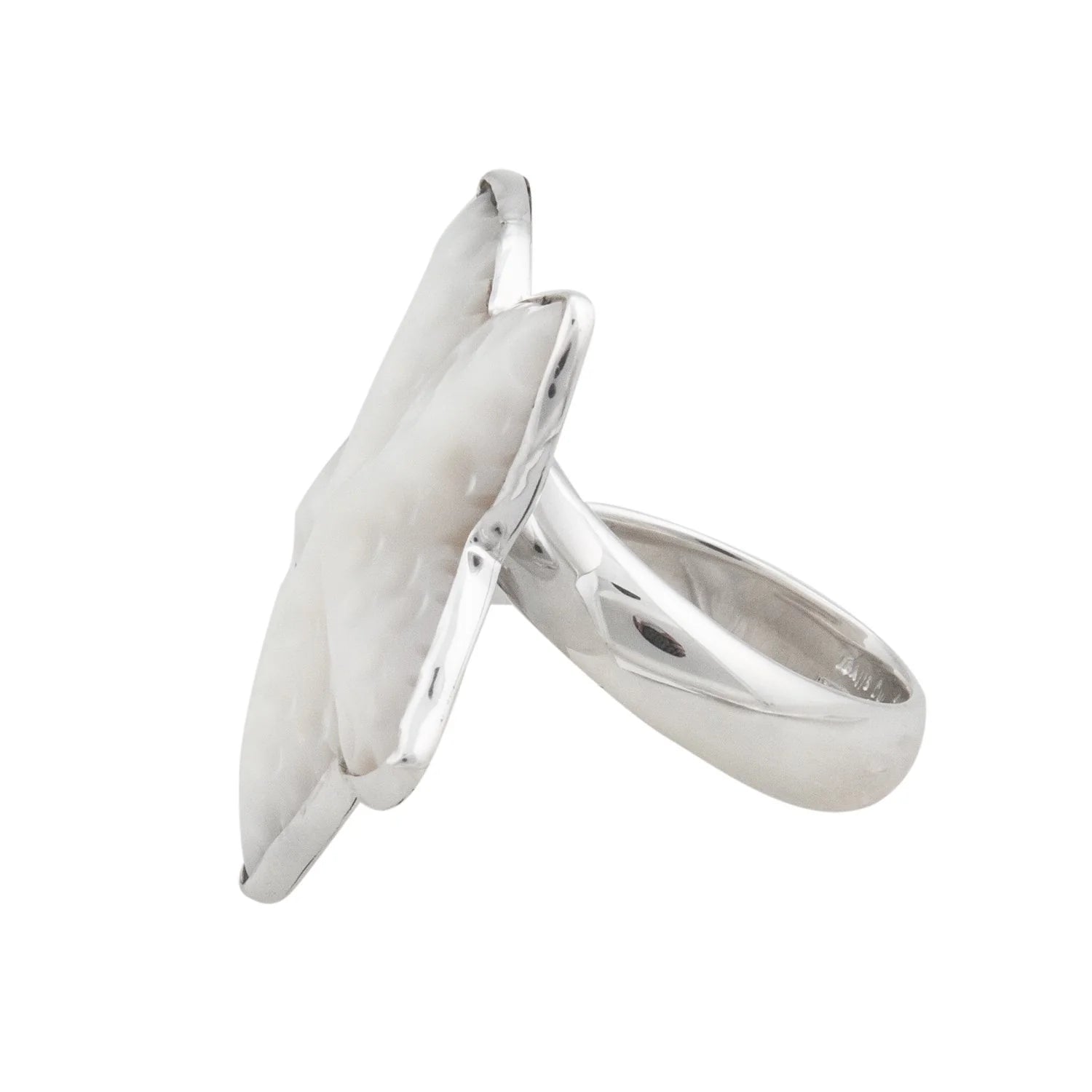 Sterling Silver Mother of Pearl Starfish Adjustable Ring
