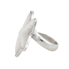 Sterling Silver Mother of Pearl Starfish Adjustable Ring
