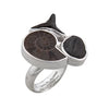 Sterling Silver Multi-Fossil Adjustable Ring - Echoes of Time