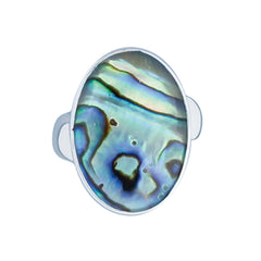 Sterling Silver Natural Abalone Adjustable Ring